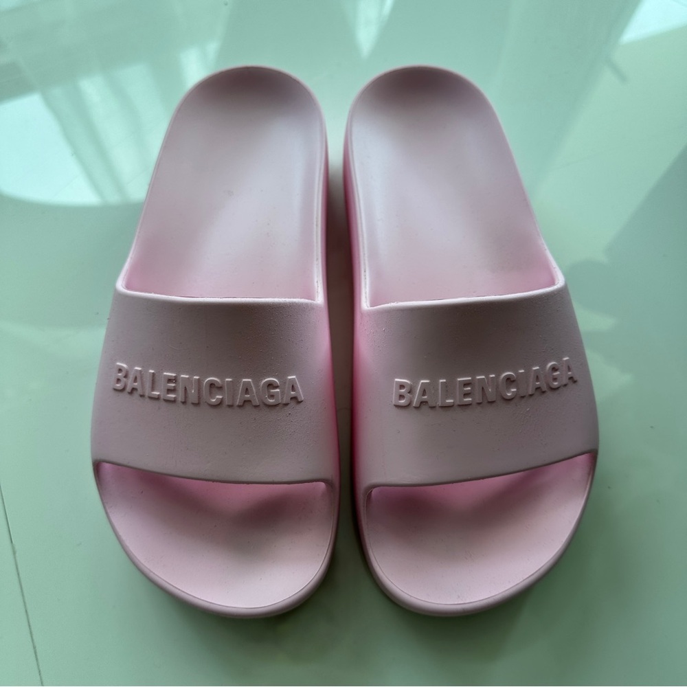 Balenciaga Pink Chunky Pool Slides